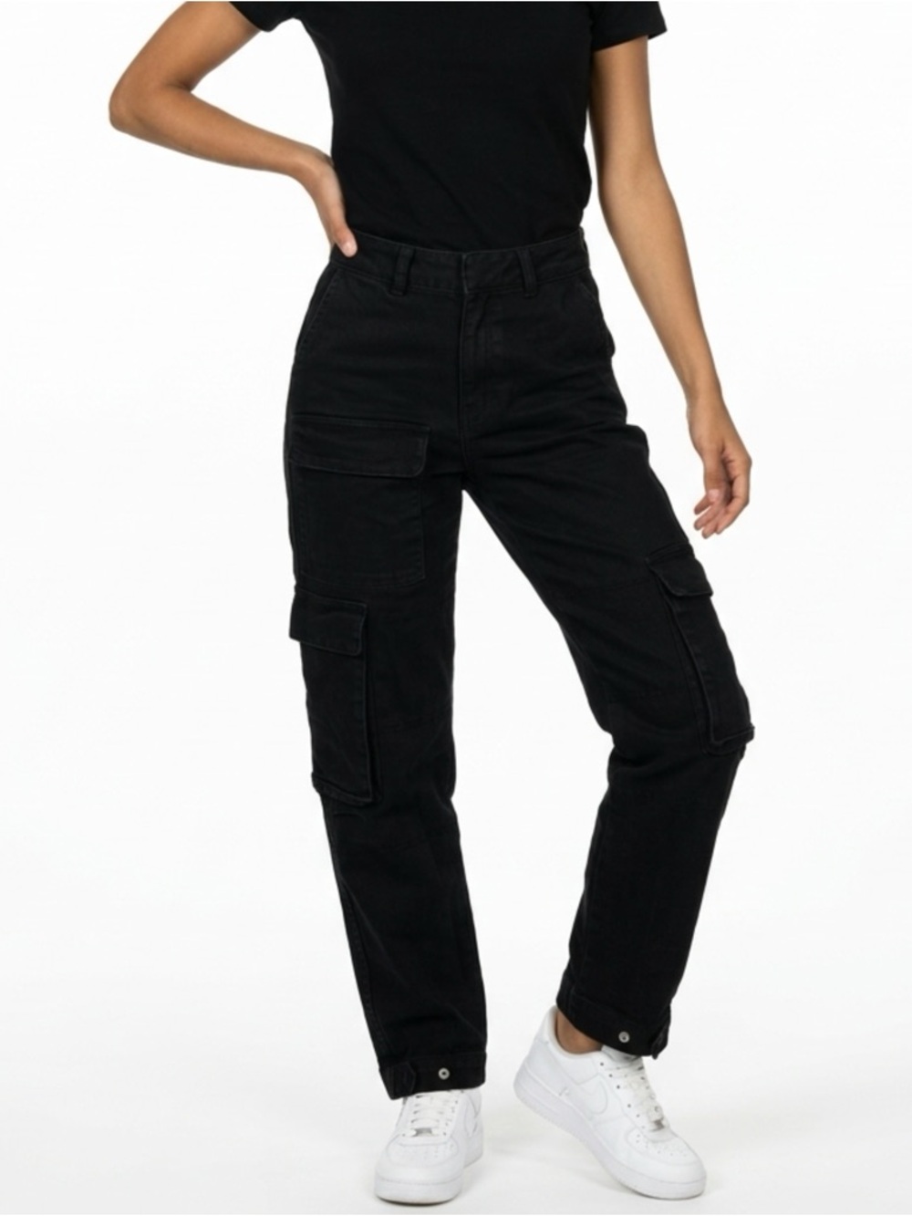 TNA Black Boyfriend Cargo Jeans